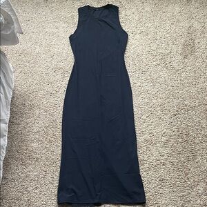Lululemon All Aligned Ribbed Midi Dress True Navy